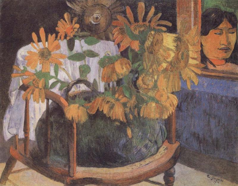 Paul Gauguin Sunflowers on a chair France oil painting art